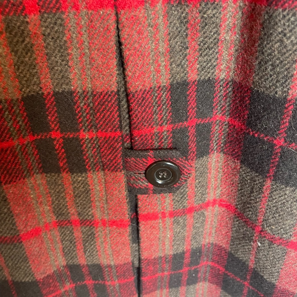 Vintage Plaid Women’s Wool Blend Button Down Trench Style Cost Size Small Fall - Picture 10 of 12